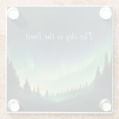 Grüne Schattierungen des nördlichen Lichts Glasuntersetzer (Rückseite)