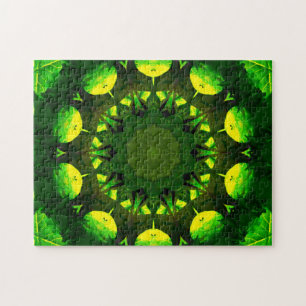 Grüne Schattierungen   Mandala Art Puzzle
