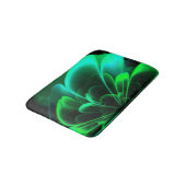 Grüne Schattierungen Stilisierte Blume Half Coroll Badematte (Schrägansicht)