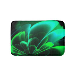 Grüne Schattierungen Stilisierte Blume Half Coroll Badematte