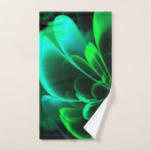 Grüne Schattierungen Stilisierte Blume Half Coroll Badhandtuch Set (Handtuch)