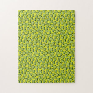 Grüne Scheiben, die Lebensmittel herausfordern Puzzle