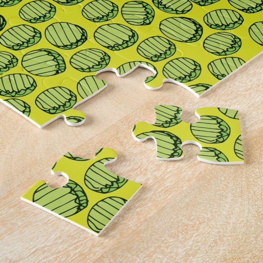 Grüne Scheiben, die Nahrung herausfordern Puzzle (Seite)