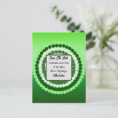 Grüne Scheiben Save the Date, Postkarte (Stehend Vorderseite)