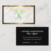 Grüne Schere | Marmor | Gold Metallic Terminkarte (Vorne/Hinten)