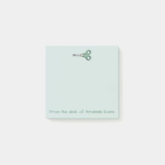 Grüne Schere Post-it Klebezettel (Vorderseite)