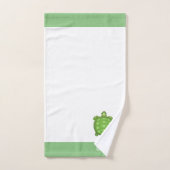Grüne Schildkröte auf weißem und kalk-grünem Badet Badhandtuch Set (Handtuch)
