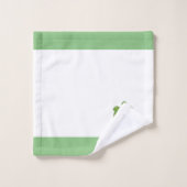 Grüne Schildkröte auf weißem und kalk-grünem Badet Badhandtuch Set (Waschlappen)