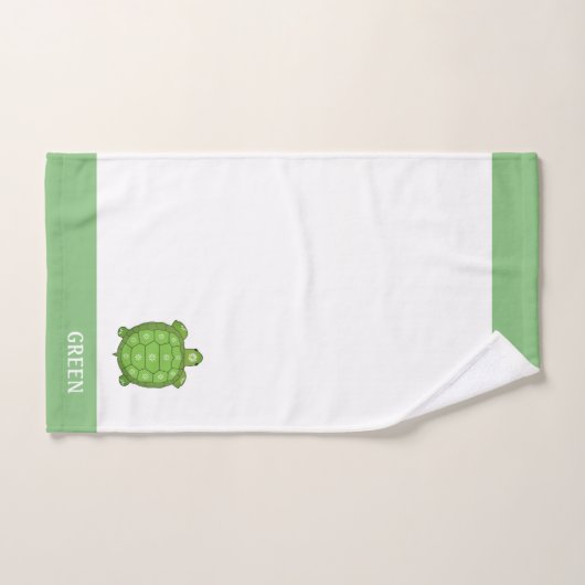 Grüne Schildkröte auf weißem und kalk-grünem Badet Badhandtuch Set (Handtuch)