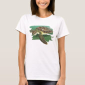Grüne Schildkröte im Lebensraum-T - Shirt (Vorderseite)