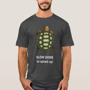 Grüne Schildkröte mit editierbarem Langsam-Text T- T-Shirt