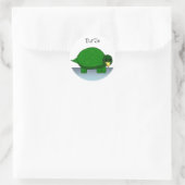 Grüne Schildkröte Runder Aufkleber (Tasche)