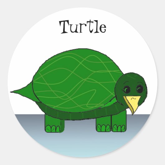 Grüne Schildkröte Runder Aufkleber (Vorderseite)