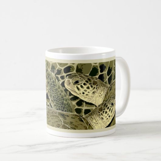 Grüne Schildkröte-Tasse Kaffeetasse (VorderseiteRechts)