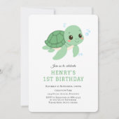 Grüne Schildkröte unter dem Meer Einladung zum 1. (Vorderseite)