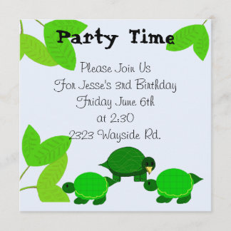 Grüne Schildkröte zum Geburtstag Einladung