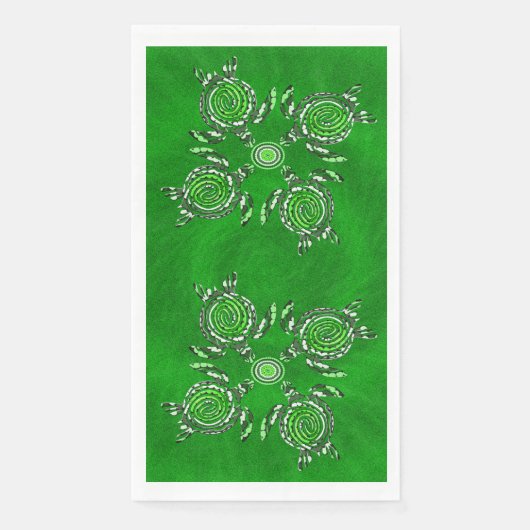 Grüne Schildkröten Kunst, Handtuchpapier Napkin Serviette (Vorderseite)