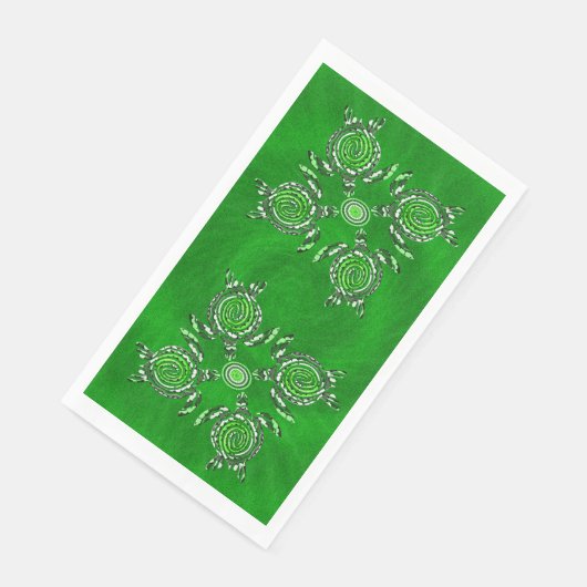 Grüne Schildkröten Kunst, Handtuchpapier Napkin Serviette (Ecke)