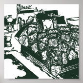 Grüne Schlafzimmerskizze Poster (Vorne)