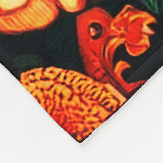 Grüne Schlange Blume Fleecedecke (Ecke)