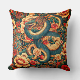 Grüne Schlange Blume Kissen