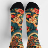 Grüne Schlange Blume Socken (Oben)