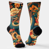 Grüne Schlange Blume Socken (Gewinkelt)