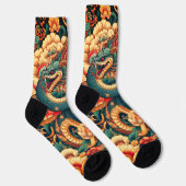 Grüne Schlange Blume Socken (Rechts)