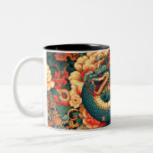 Grüne Schlange Blume Zweifarbige Tasse (Links)