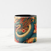 Grüne Schlange Blume Zweifarbige Tasse (Mittel)