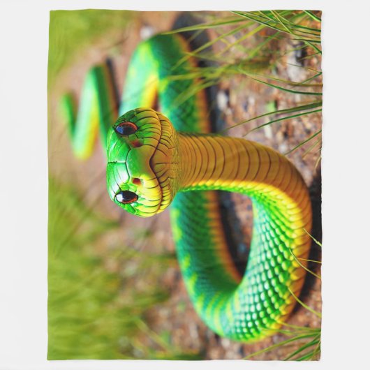 Grüne Schlange Fleecedecke (Vorderseite)