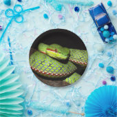 Grüne Schlange für Reptilliebhaber Pappteller (Party)