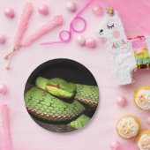 Grüne Schlange für Reptilliebhaber Pappteller (Party)