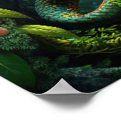 Grüne Schlange im Regenwald Poster (Ecke)