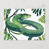 Grüne Schlange | Jahr der Schlangenwasserfarbe Postkarte (Vorderseite)