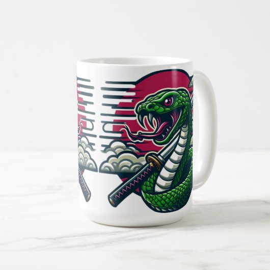 Grüne Schlange Kaffeetasse (VorderseiteRechts)