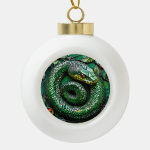 Grüne Schlange Keramik Kugel-Ornament