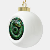 Grüne Schlange Keramik Kugel-Ornament (Rechts)