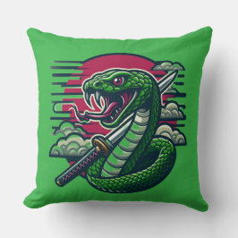 Grüne Schlange Kissen