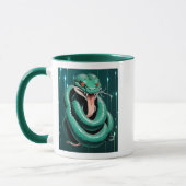 Grüne Schlange mit roten Augen. Tasse (Links)