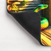 Grüne Schlange Mousepad (Ecke)