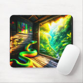 Grüne Schlange Mousepad (Mit Mouse)