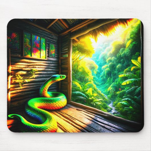 Grüne Schlange Mousepad (Vorne)