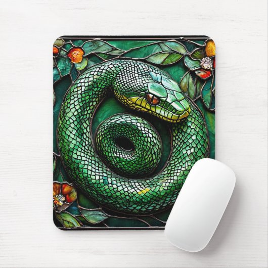 Grüne Schlange Mousepad (Mit Mouse)