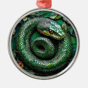 Grüne Schlange Ornament Aus Metall