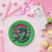 Grüne Schlange Pappteller (Party)