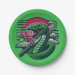 Grüne Schlange Pappteller