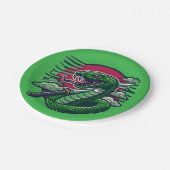 Grüne Schlange Pappteller (Schrägansicht)