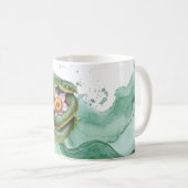 Grüne Schlange Rosa Blume Kaffeetasse (VorderseiteRechts)