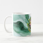 Grüne Schlange Rosa Blume Kaffeetasse (Links)